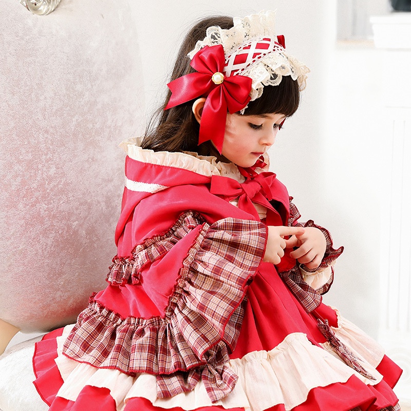 Áo choàng cô bé quàng khăn đỏ phong cách lolita mới cho bé gái 2021