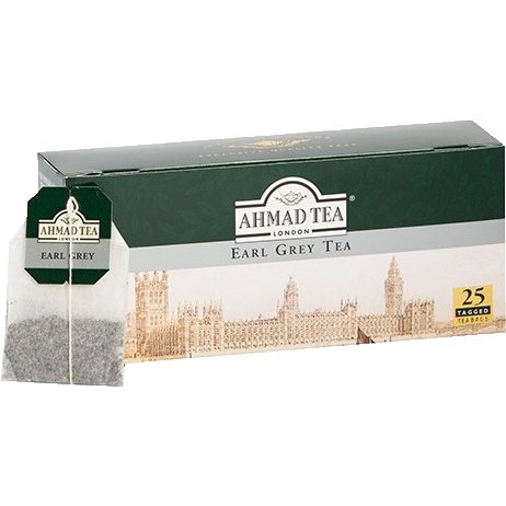 Trà Ahmad vị Bá tước (Earl Grey) (Hộp giấy 50gram - 25 túi lọc không có bao thiếc) - Hàng chính hãng