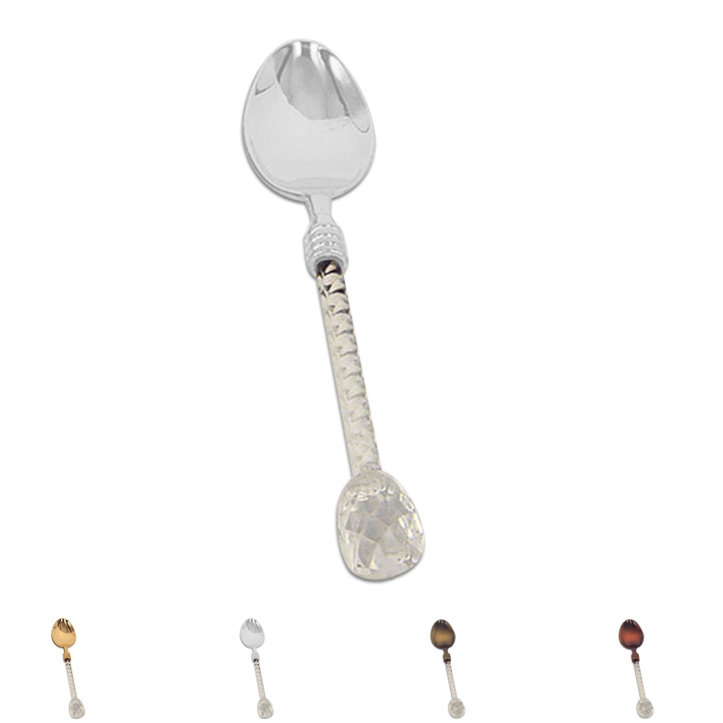 [CHOO] Retro Crystal Handle Tea Coffee Spoon Ice Cream Spoon Dessert Ladle Scoop