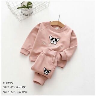 Bộ nỉ dài tay bé gái
