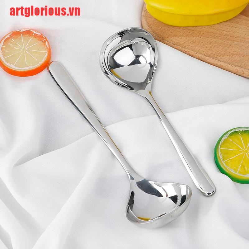 【artglorious】Stainless steel Dinner Buffet Serving Spoon Round Soup Rice Wester