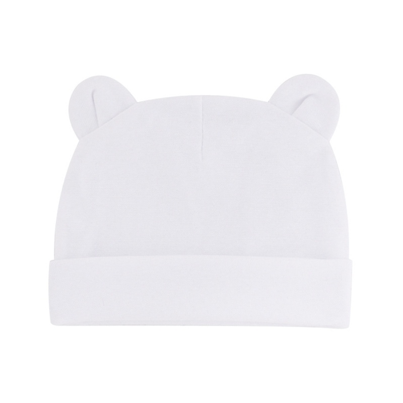 Găng Tay Len Beanie Màu Trơn Kèm Găng Tay Gắn Tai Dành Cho Bé Sơ Sinh