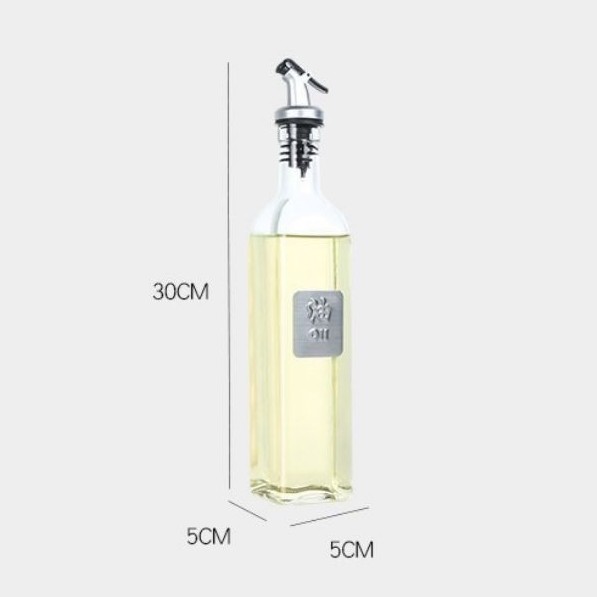 Chai Đựng Dầu Ăn Thủy Tinh Thân Vuông, Nước mắm, Gia vị trong bếp 500ML | BigBuy360 - bigbuy360.vn