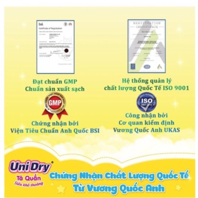Tã quần siêu khô thoáng UniDry M74/ L68/ XL62/ XXL56