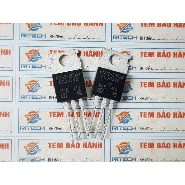 [Combo 5 con] BTA12-600SW BTA12 600 Triac 12A/600V kiểu chân TO-220