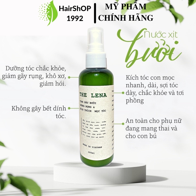 Tinh dầu bưởi xịt dưỡng tóc THE LENA ngăn ngừa rụng tóc kích mọc tóc hiệu quả giúp tóc bồng bềnh chắc khỏe từ chân 100ml