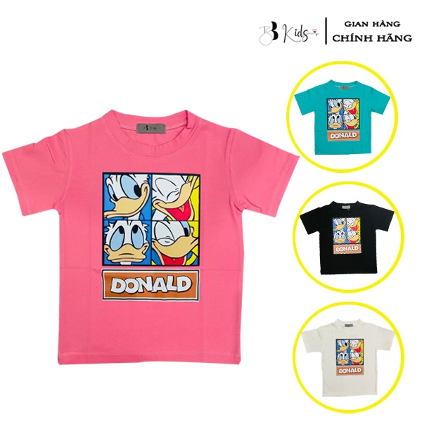 Áo Thun Ngắn Tay BB Kids Cho Bé In Hình Vịt Donal Chất Liệu Cotton 100% Co Giãn 4 Chiều
