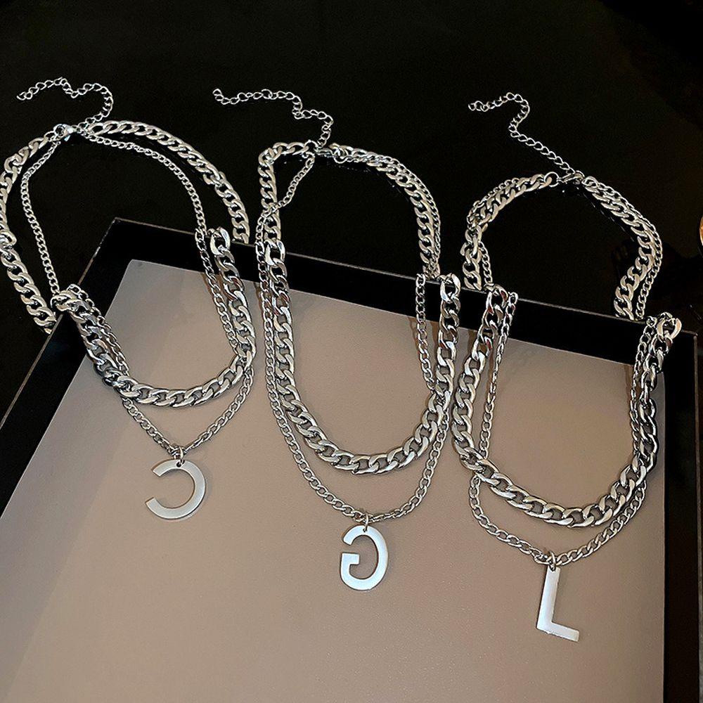 Vòng cổ Mặt Chữ Cái Đơn Giản Phong Cách Hip Hop Hàn Quốc WMES15H