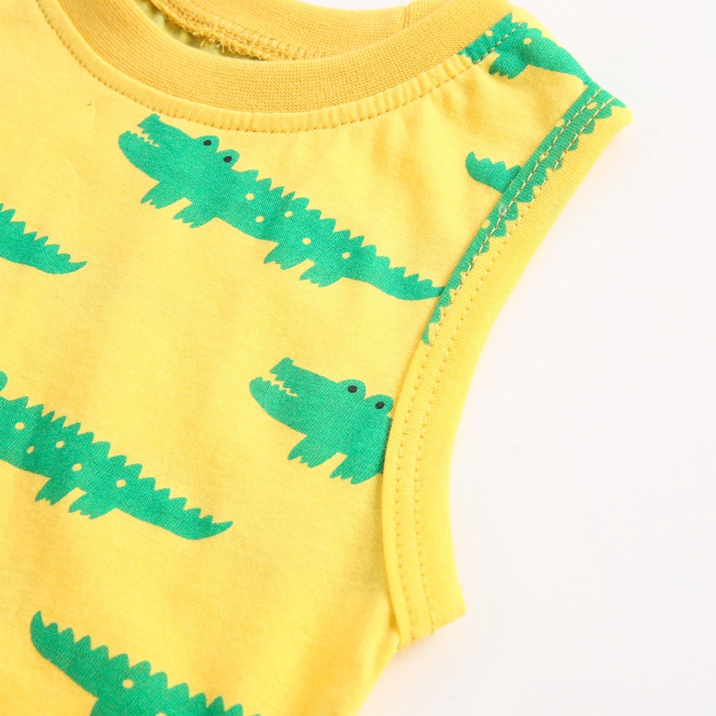 Sanlutoz Bộ Áo Liền Quần Không Tay Bằng cotton Thời Trang Mùa Hè Cho Bé Trai