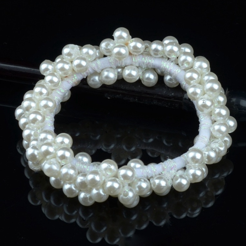 Dây Cột Tóc Đính Hạt Ngọc Trai Đơn Giản Phong Cách Hàn Quốc Cho Nữ