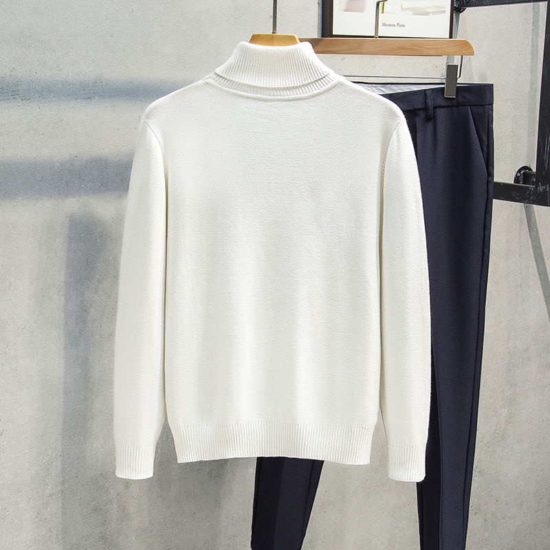 Men's high-neck autumn and winter new sweater, with a thick solid color knitted bottoming shirt