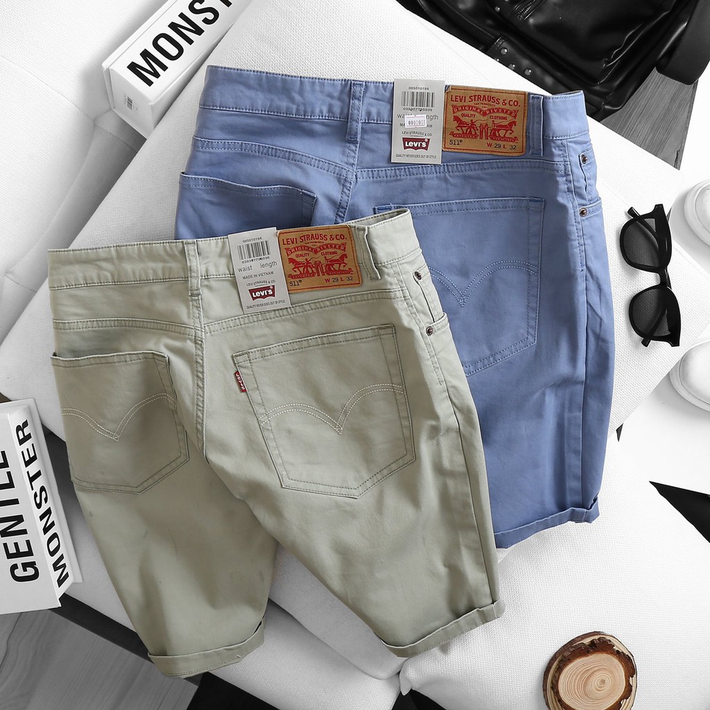 [Size 33] Quần Short Nam Kaki Mềm Mịn LEVIS 8 Màu Trẻ Trung Phong Cách Hàn Quốc Xuất Xịn