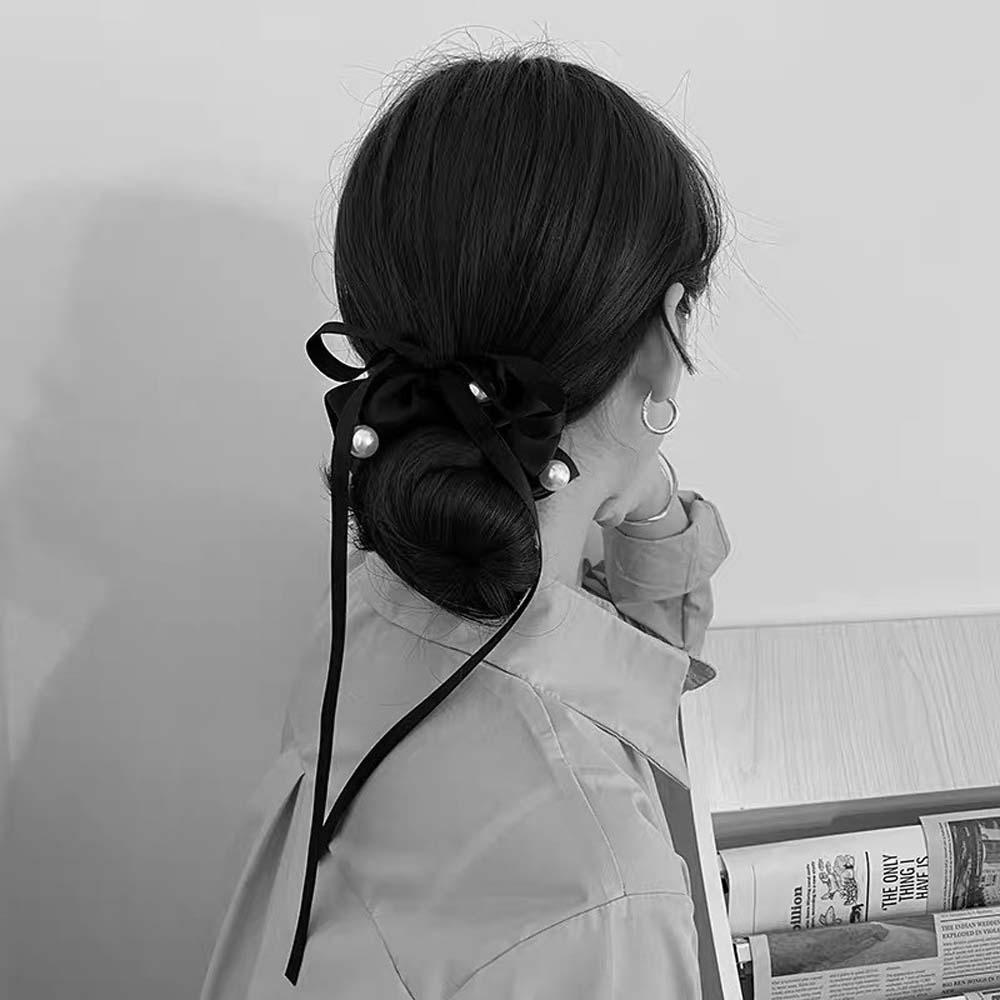 Dây Buộc Tóc Thắt Nơ Ruy Băng Phong Cách Hàn Quốc Đơn Giản Cho Nữ Giá Đỡ