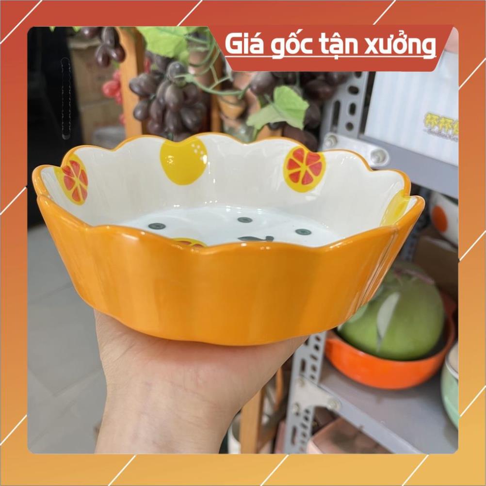 Siêu Sale - Bộ bát đĩa gốm sứ decor siêu đẹp Sét cam 17 món xinh yêu cho bé