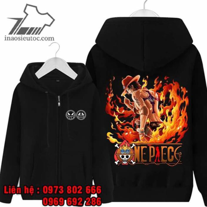 Áo khoác đen One Piece - áo khoac Ace đẹp rẻ chất lượng