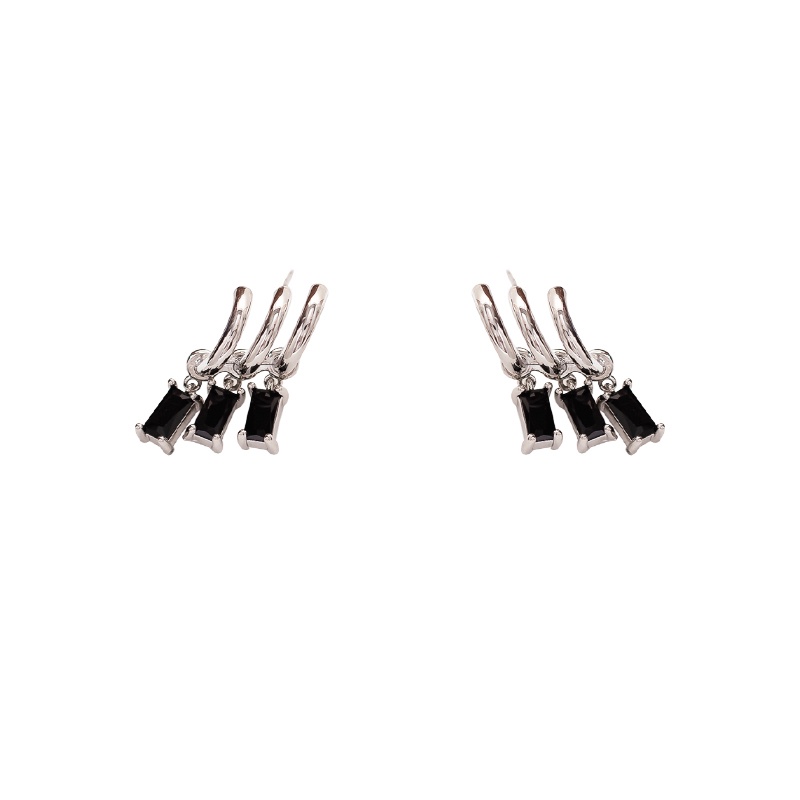 Bông Tai Đính Kim Cương Đen Phong Cách hip hop Cho Nữ