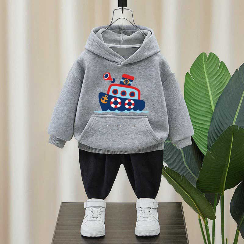 Áo khoác hoodie cho bé TANOSA áo nỉ có mũ họa tiết thu đông 2022