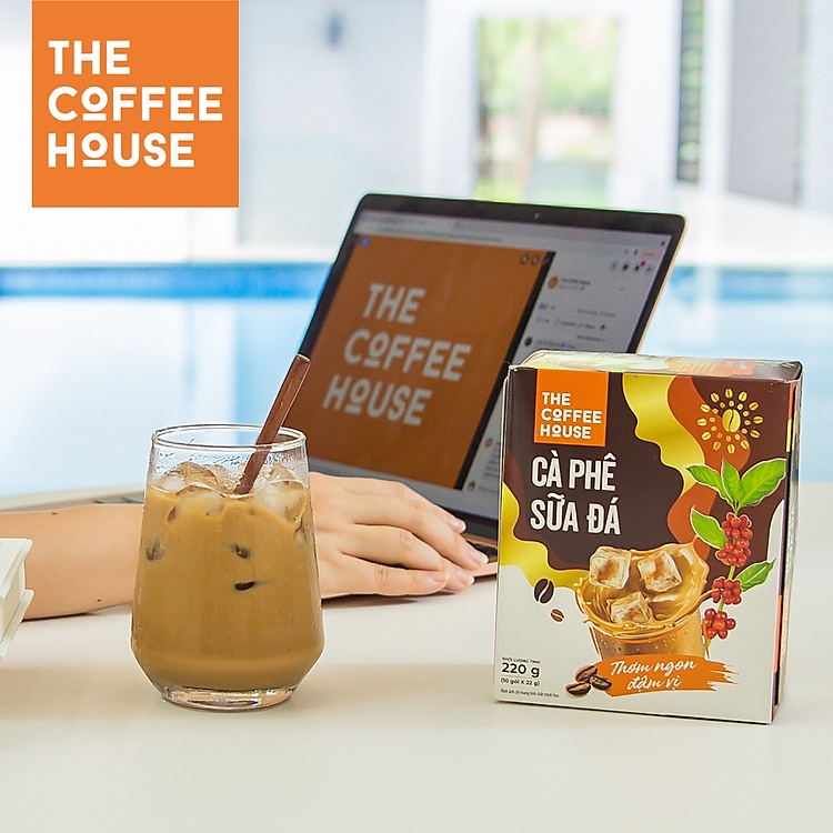The Coffee House Cà Phê Sữa Đá 10 gói x 22g/ Cà phê sữa đá The Coffee House hộp 220g
