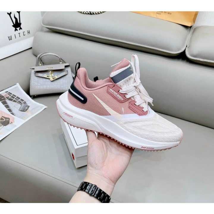 Giày thể thao sneaker air zoom trắng hồng siêu nhẹ 2022