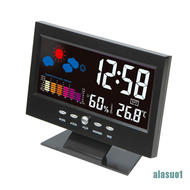 Đồng Hồ Báo Thức Điện Tử Màn Hình Lcd Hiển Thị Nhiệt Độ