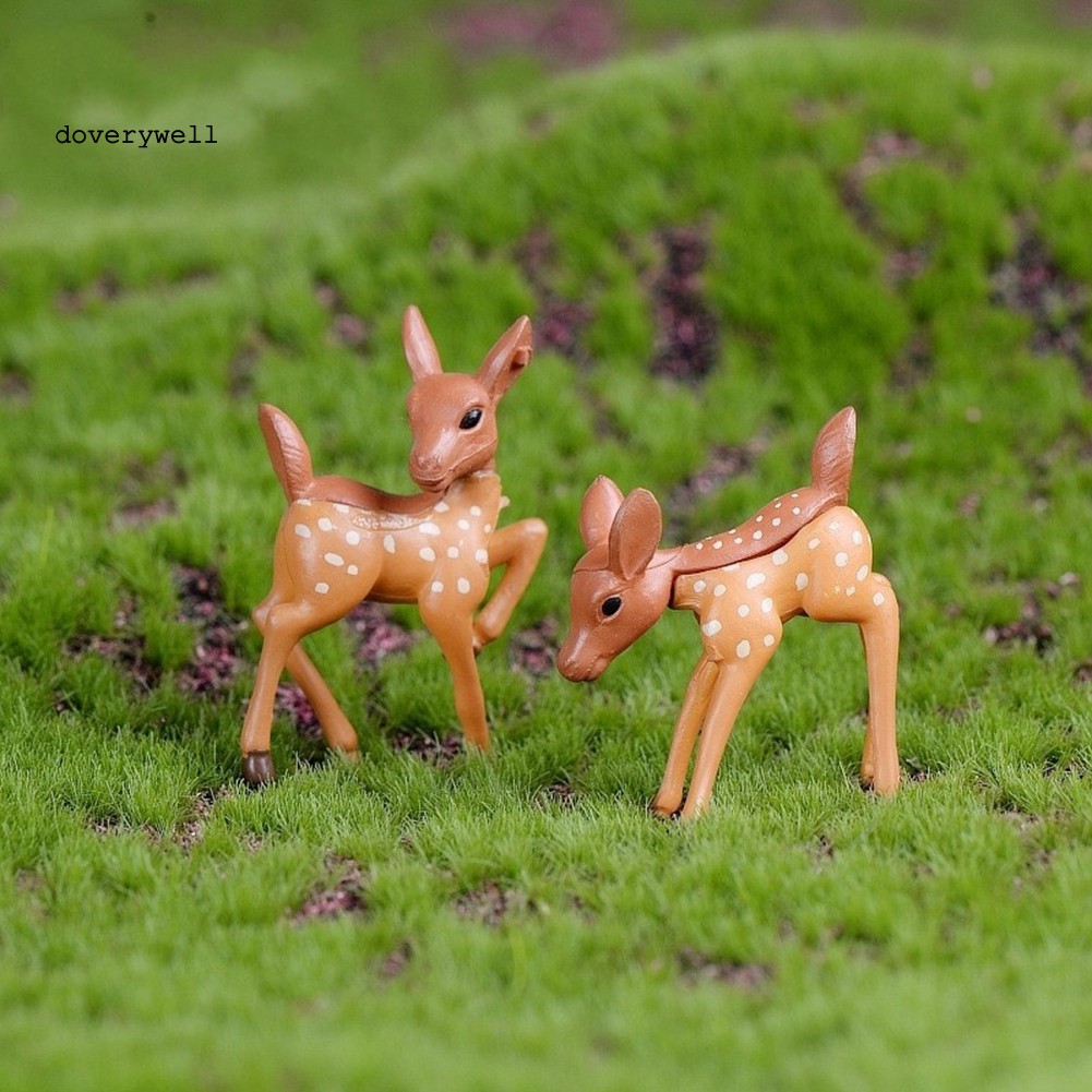 2 mô hình hươu nhỏ xinh trang trí tiểu cảnh