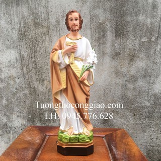 Tượng Thánh Giuse Công nhân (Thánh Giuse Thợ) 30cm Composite