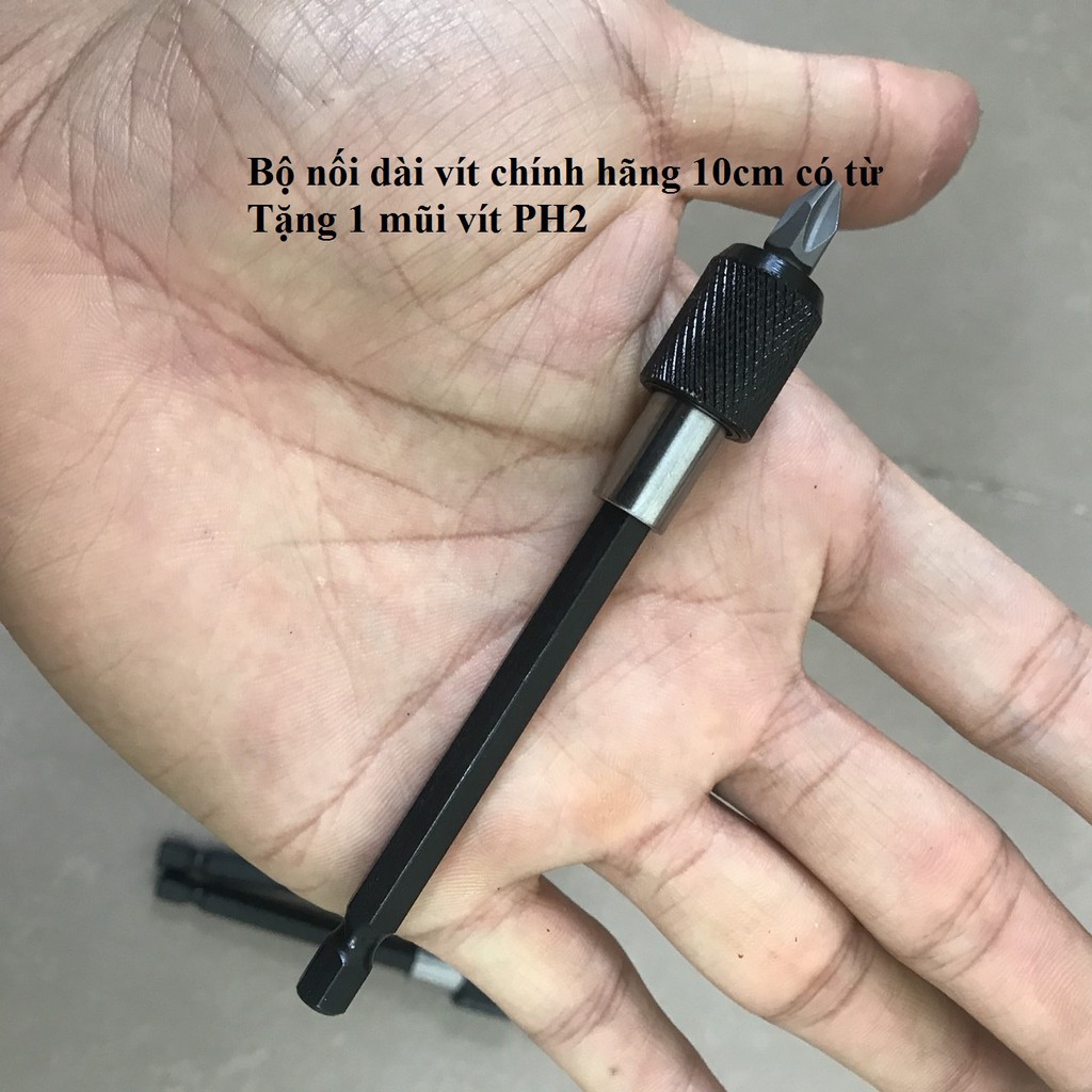 Đầu nối dài mũi vít có khóa cho máy khoan chuôi lục giác dài 10mm Tặng 1 mũi vít