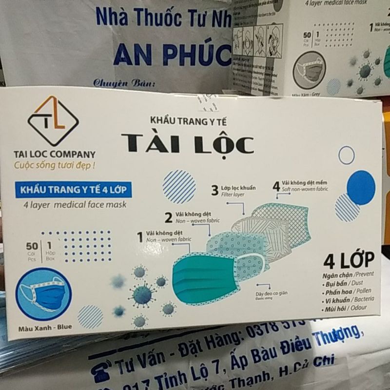 Khẩu trang y tế 4 lớp TÀI LỘC