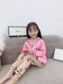Bộ pijama lụa satin loại 1(6-20kg)