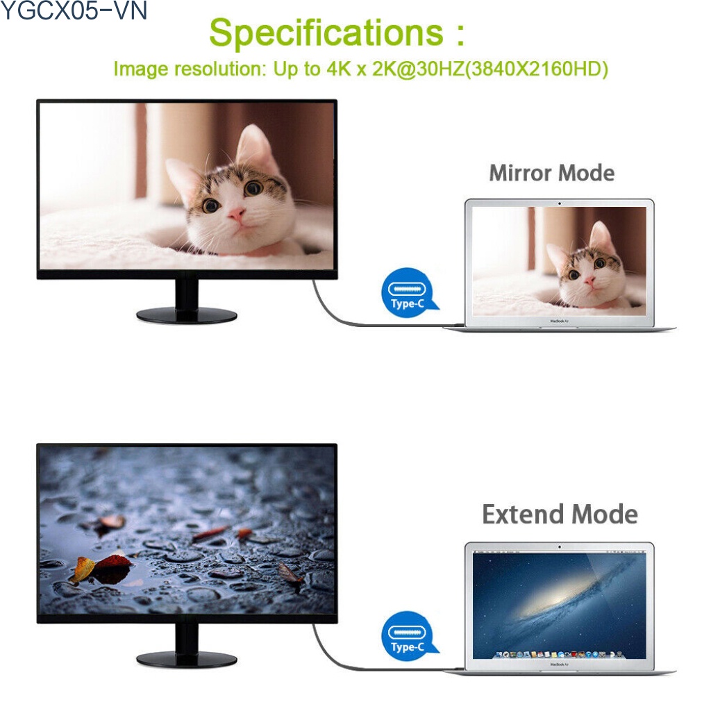 Dây Cáp Thẻ Video 4k Hd 2m Hdmi-Compatible Cổng Usb Type C Hỗ Trợ Phát Sóng Trực Tuyến | BigBuy360 - bigbuy360.vn