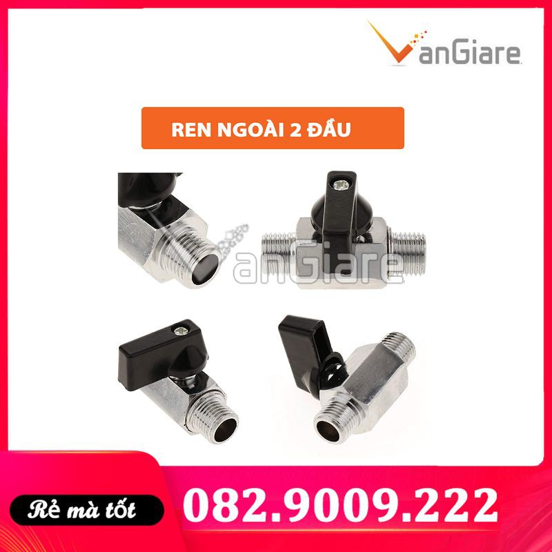 Van bi mini, van khóa ren trong ren ngoài, tay bướm, đồng xi