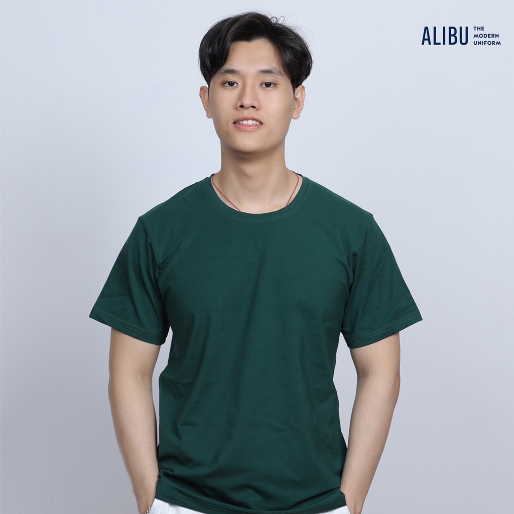 Áo thun cotton 100% thái nam trơn cổ tròn trơn gia đình nam nữ ngắn tay chất liệu co giãn 4 chiều vnxk - ALIBU