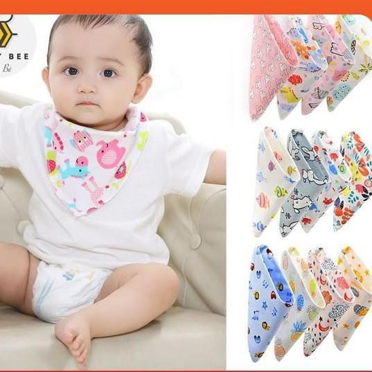 Khăn yếm tam giác cúc bấm quàng cổ cho bé chất liệu cotton mềm mại ( Gia dụng tiện ích 1102 )