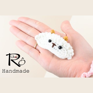 Kẹp tóc cừu bông trắng siêu đáng yêu, kẹp tóc mái bằng len dễ thương 6cm,7cm [Ảnh thật+Hàng sẵn]