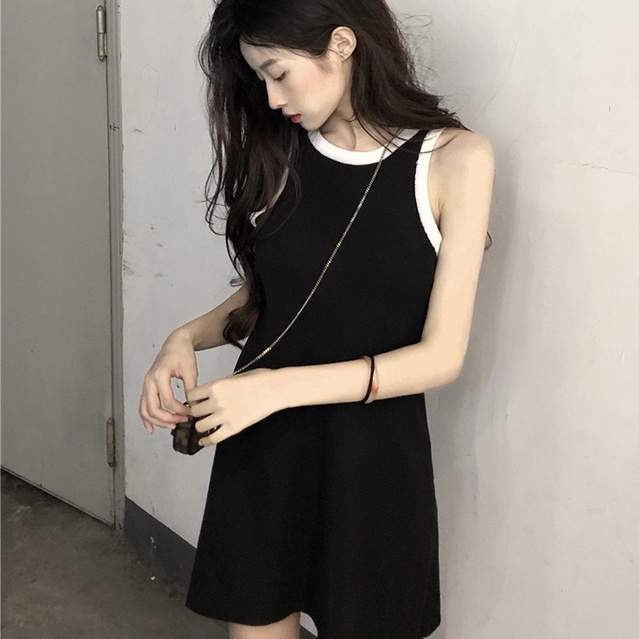 Đầm ZHELIHANGFEI dệt kim sát nách dáng ôm thời trang quyến rũ cho nữ