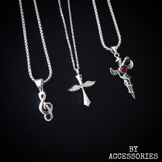 Dây chuyền titan unisex nốt nhạc - đôi cánh không gỉ