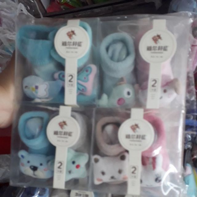 Set 2 đôi vớ đầu thú cho bé 6 đến 12 tháng