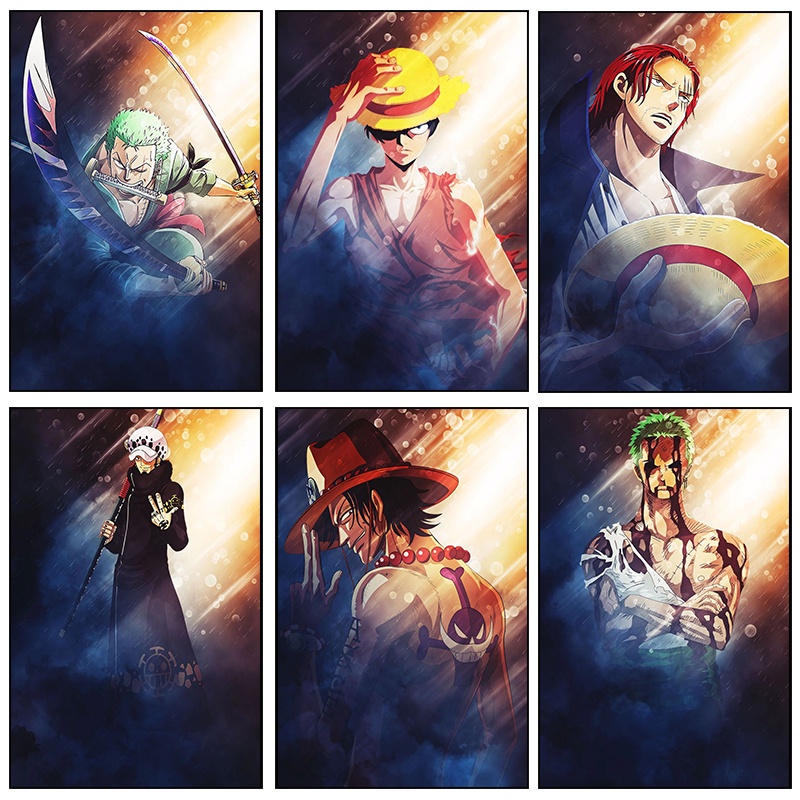 Tranh Sơn Dầu Trang Trí Hình Nhân Vật One Piece