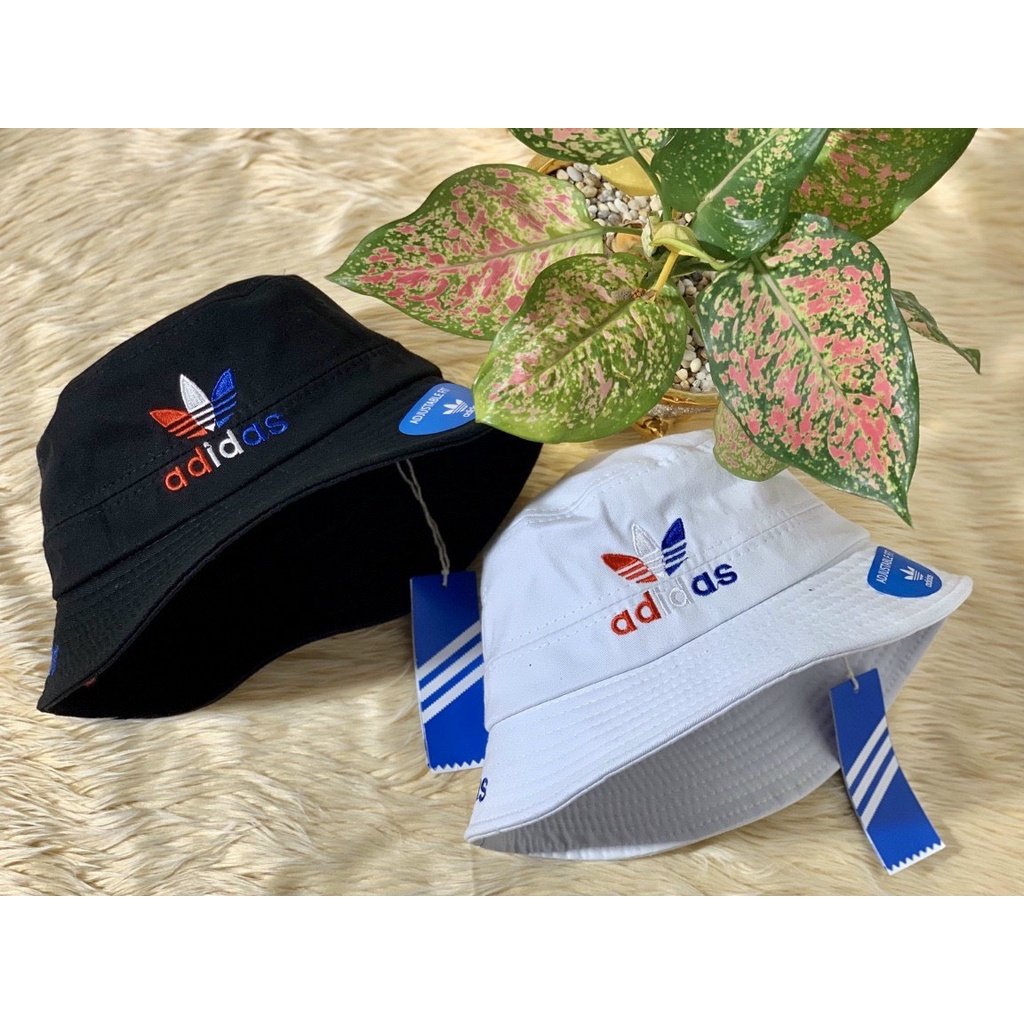 Mũ rộng vành, nón Bucket vành tròn Adidas vải Kaki dày chuẩn thời trang cá tính