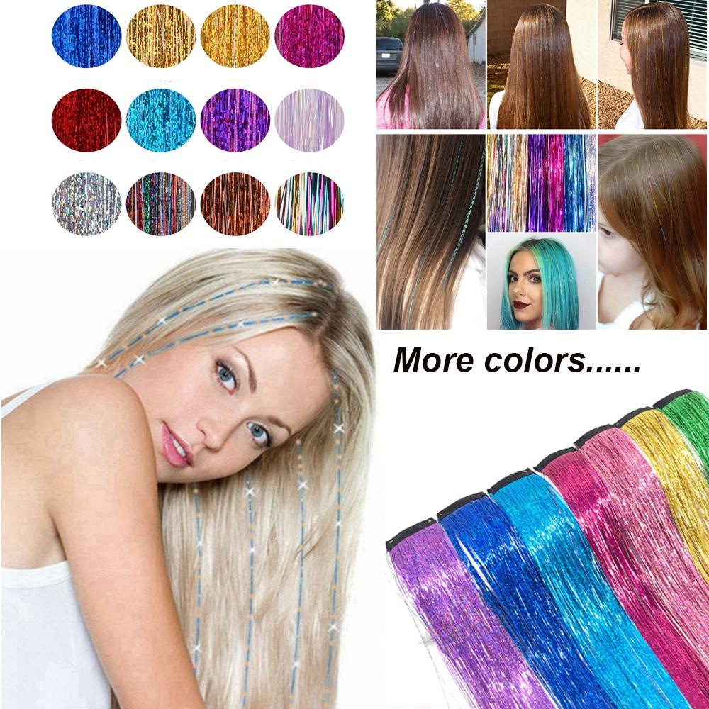 Dây Kim Tuyến Lấp Lánh Nhiều Màu Sắc Dùng Nối Tóc Tiện Dụng