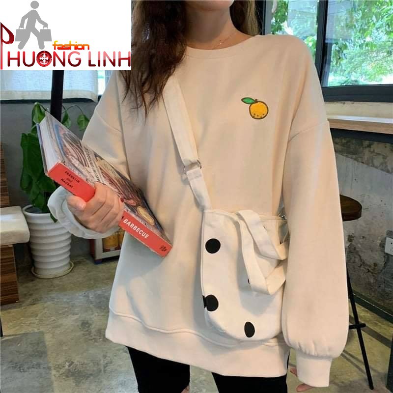 Áo nỉ cổ tròn sweater unisex thêu hình trái cây siêu hot - Trang phục thu đông - Áo nỉ mùa lạnh | BigBuy360 - bigbuy360.vn