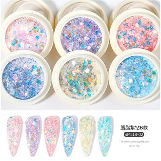 set 8 hũ nhũ vảy cá trang trí móng