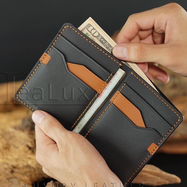 Ví Da Epsom Dáng Đứng Handmade LEALUX Epsom Wallet 3