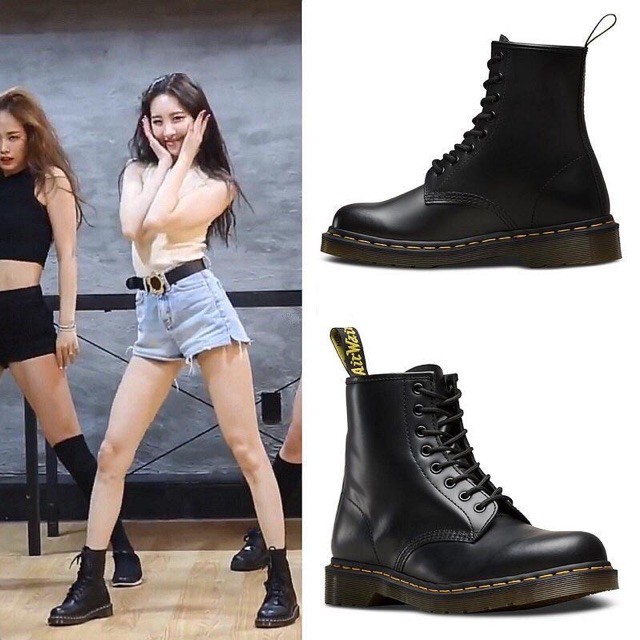 Giày bốt Martins phong cách boots ulzzang nữ cao cổ đế dày