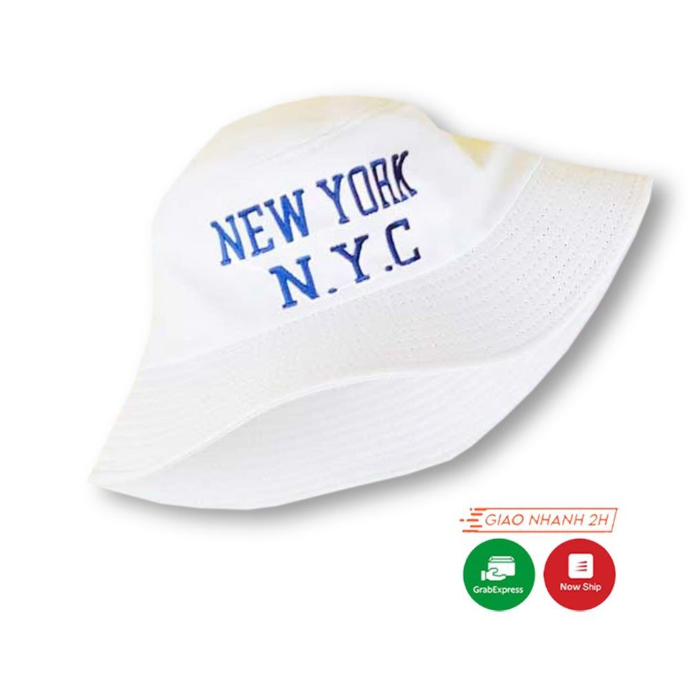 Nón bucket nam nữ tròn vành thêu chữ N.Y.C  phong cách Ulzzang Unisex