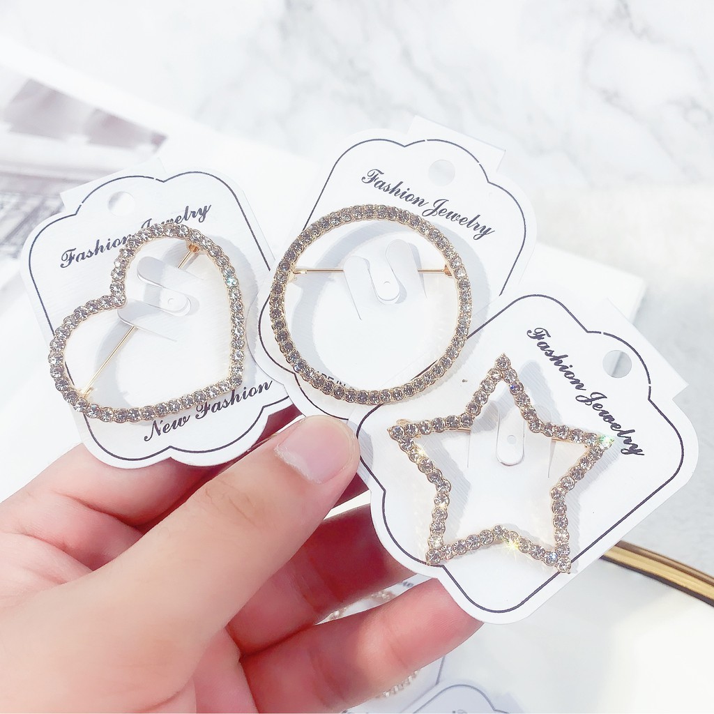 Trâm Cài Áo Kim Cương Đa Năng Hình Ngôi Sao Năm Cánh Chống Chói