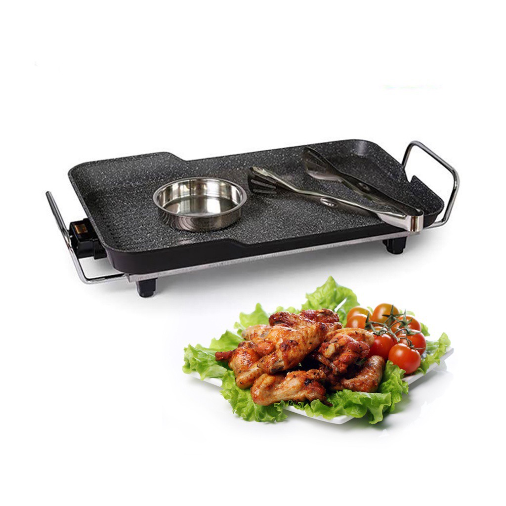 Bếp nướng, Bếp Nướng Điện Không Khói SATO Việt Nhật BN11 Chính Hãng 3 Lớp Chống Dính Vân Đá Hoa Cương Bảo Hành 36 Tháng