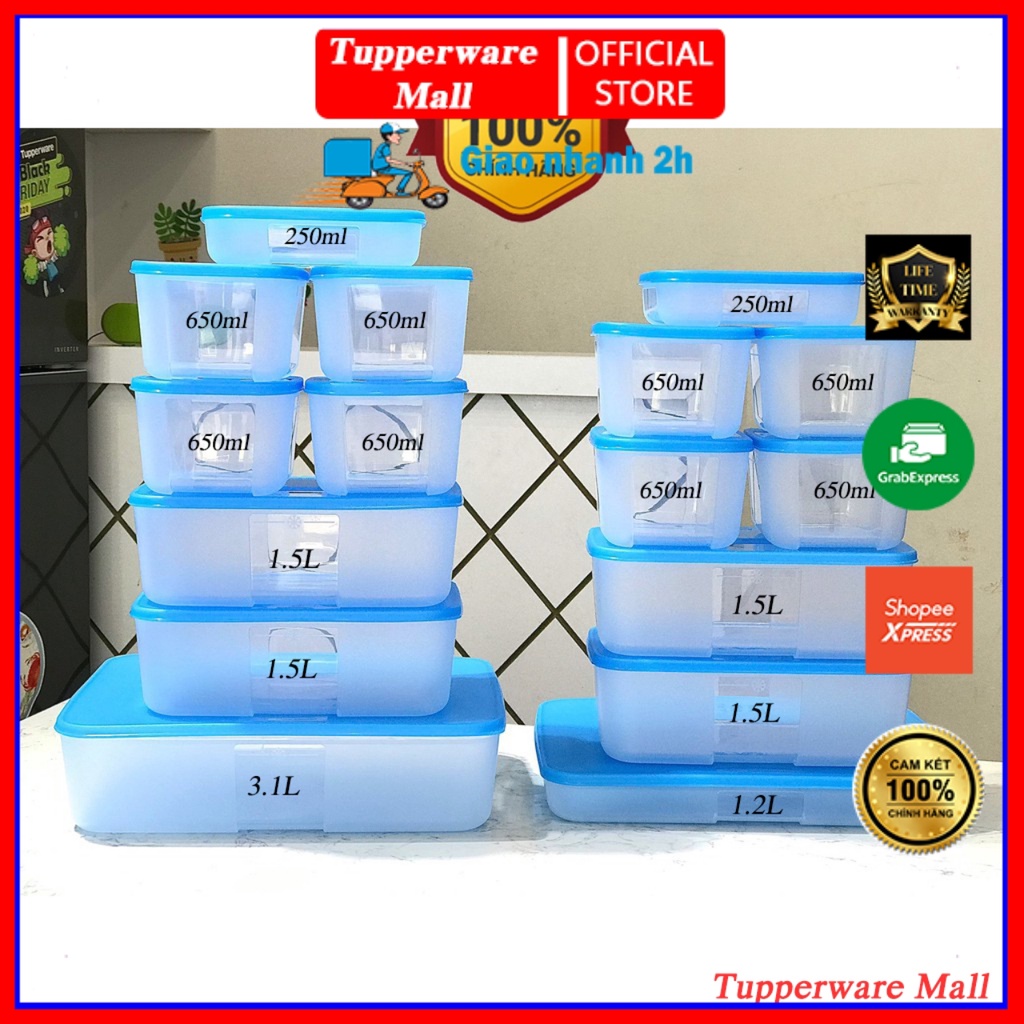 Bộ hộp trữ đông Tupperware Freezermate Jumbo set 16 (16 hộp)