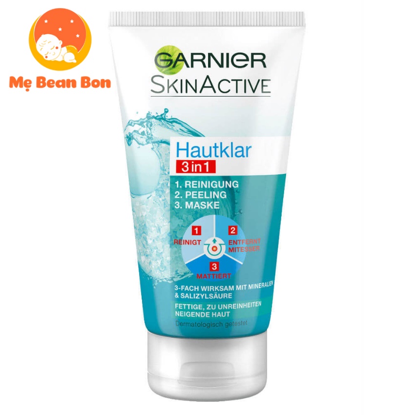 Sữa Rửa Mặt Ganier Của Đức 150ml chăm sóc da cho da mụn da dầu da khô 3 in 1 tạo bọt dưỡng ẩm trắng da hiệu quả