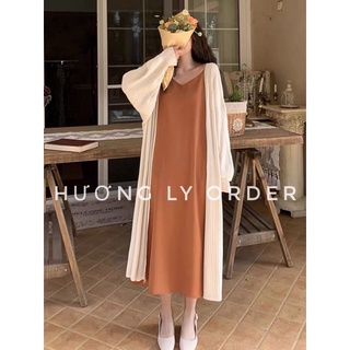 cardigan len dáng dài